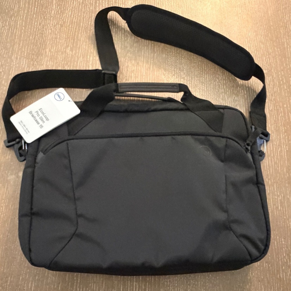 Dell EcoLoop Pro Slim Briefcase 15 Laptop Bag Black Shoulder Messenger Bag NWT